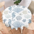thumbnail image 2 of Odenmar Daisy Floral Round Tablecloth 60 Inch, Farmhouse Waterproof Table Cover, Rustic Flower Design for Dining Table, Kitchen, Party Indoor Outdoor, 2 of 6