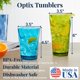 thumbnail image 3 of US Acrylic Optix - Vasos reutilizables de plástico (juego de 16) rocas de 14 onzas y tazas de agua de 20 onzas en colores de tono joya, vasos sin BPA, fabricados en Estados Unidos, aptos para,1, 3 of 16