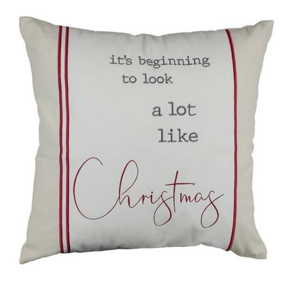 Old World Christmas Square Decorative Holiday Pillow, Look a Lot Like Christmas, 18in