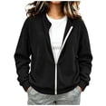 thumbnail image 3 of cocolona Womens Zipper Cardigan Sweater Trendy Crew Neck Long Sleeve Casual Sweater Knit Warm Fall Winter Cardigan, 3 of 6