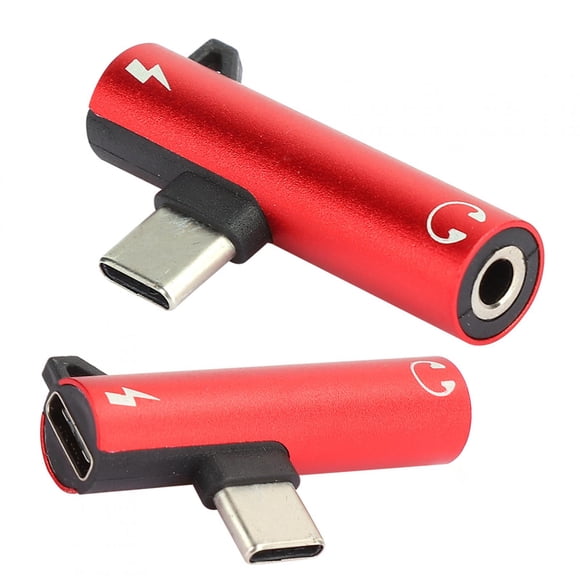 2 Pcs Adaptateurs Connecteur 2-en-1 Sans Contrôle Musical Chargement Simultané pour Téléphone / Tablette / PC Argent,Noir,Doré,Rouge,Rose