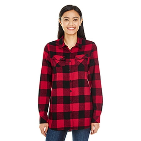 Burnside Ladies' Plaid Boyfriend Flannel Shirt