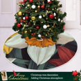 thumbnail image 2 of Brightly Colored Flowers Christmas Tree Skirt Stand Mat Waterproof Floor Protection Mat for Holiday Decoration, 2 of 6