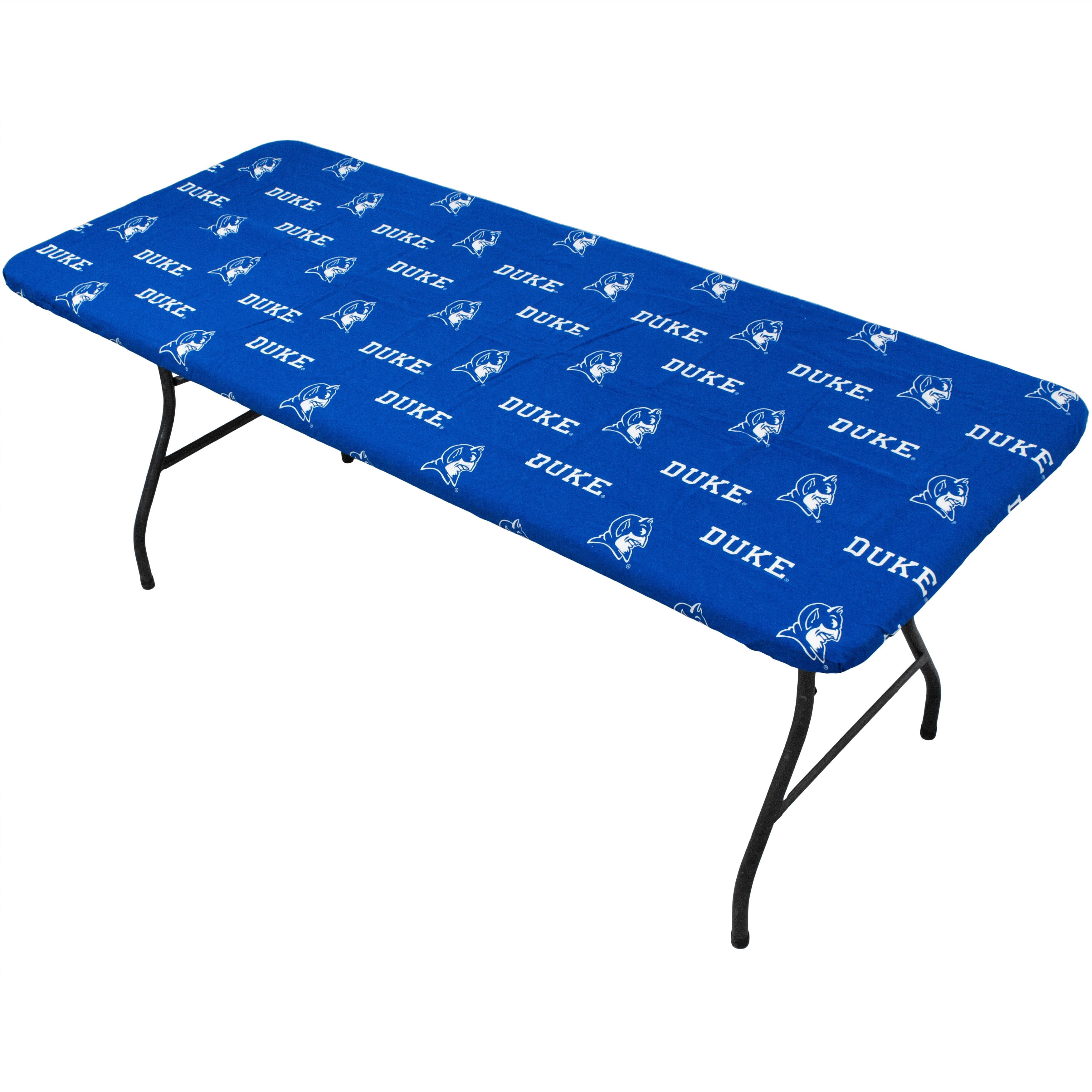 Duke Blue Devils Tailgate Fitted Tablecloth, 33" x 33", Card Table 72" x 30", 6 ft table