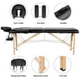thumbnail image 4 of Alden Design 2 Section Portable and Adjustable Wooden Massage Table, 84" x 32.3", Black, 4 of 16