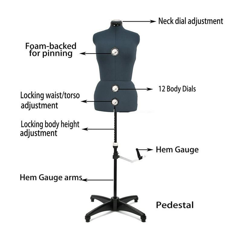PDM WORLDWIDE Beige Adjustable Dress Form Mannequin for Sewing