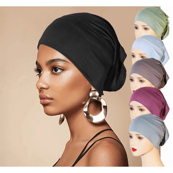 Yoyauz Muslim Inner Turban Cap Women's Turban Under Cap Hat Islamic Knit Pipe Cap