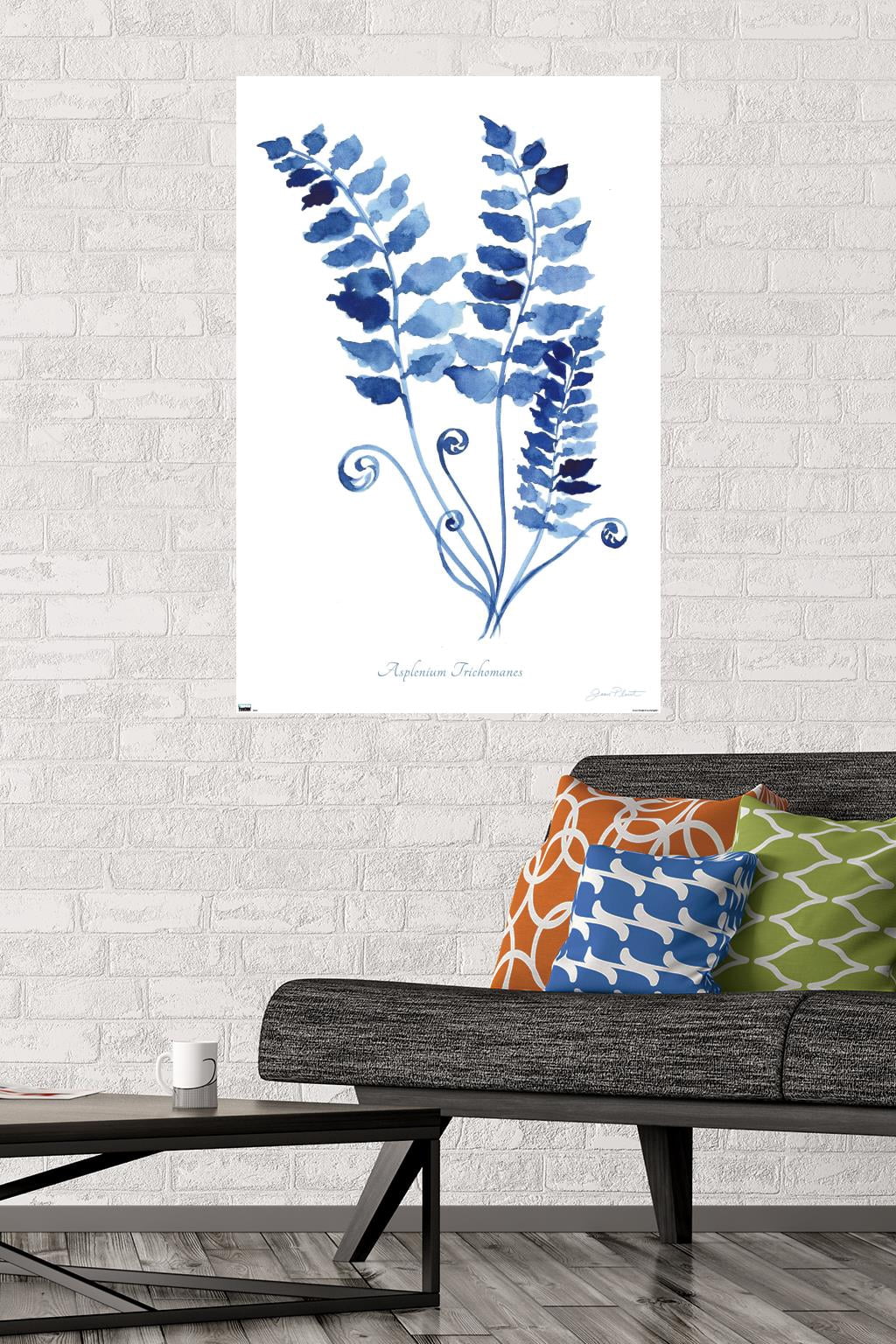 Jean Plout - Indigo Botanical Asplenium Trichomanes Wall Poster, 22.375" x 34"