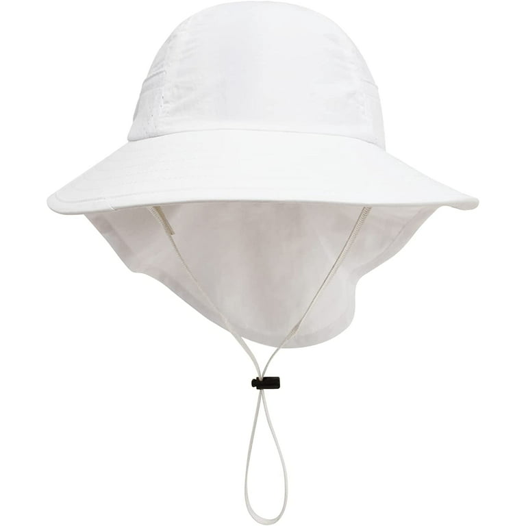 Yuanbang Toddler Sun Hat UPF 50 Sun Protection Fishing Hats for Boys Girls,S(0-2y),White, Toddler Unisex, Size: One Size