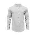 thumbnail image 5 of Iugvhana Men's Casual Corduroy Shirt Button Down Pocket Fashionable Long Sleeve Lapel Shirts Leisure Comfort Fall Shirt White XXXL, 5 of 8