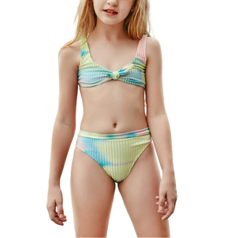 SDJMa Girls' Coral Reef Beach Sport Wrap Around Tie-Dye Bikini 2