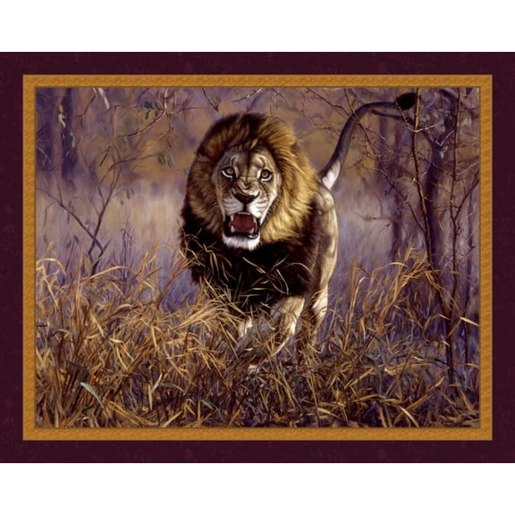 Inside The Red Zone Lions 45" Wide Cotton Panel Fabric