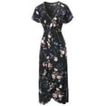 thumbnail image 1 of FashionOutfit Women's Floral Surplice Wrap Dress with Ruffle Detail, 1 of 1