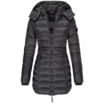 thumbnail image 1 of Chaquetas de algodón cálidas para mujer, chaquetas de estilo delgado con capucha de longitud media, abrigo informal sencillo y grueso, holgado y elegante, novedad, 1 of 5