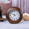 thumbnail image 5 of CIYISON 4.5" Simple Wood Alarm Clock Quiet Ticking, Battery Operated with Light ROUND, 5 of 17