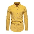 thumbnail image 1 of Fashnice Chemise Homme Col à Revers Chemises Boutonnées Coupe Régulière Tunique de Vacances Jaune m, 1 of 7