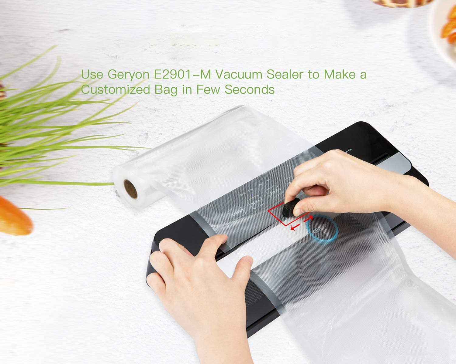 GERYON Vacuum Sealer Bags Rolls 11 x 120' Keeper with Cutter Box – Geryon  Kitchen