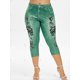 thumbnail image 4 of Plus tamaño de impresión de la mariposa Faux Denim Leggings Rosegal Leggings de talla grande, 4 of 5