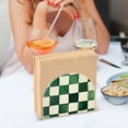 thumbnail image 3 of Yayeee Napkin Holder for Table Kitchen Paper Tissue Organization, Green and White Plaid Pattern, 3 of 8