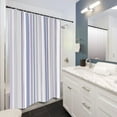 thumbnail image 2 of Modern Abstract Shower Curtain - 72"x72" Blue Purple Grey Stripes Minimalist Aesthetic Waterproof Machine Washable Fabric Set with 12 Plastic Hooks, 2 of 6