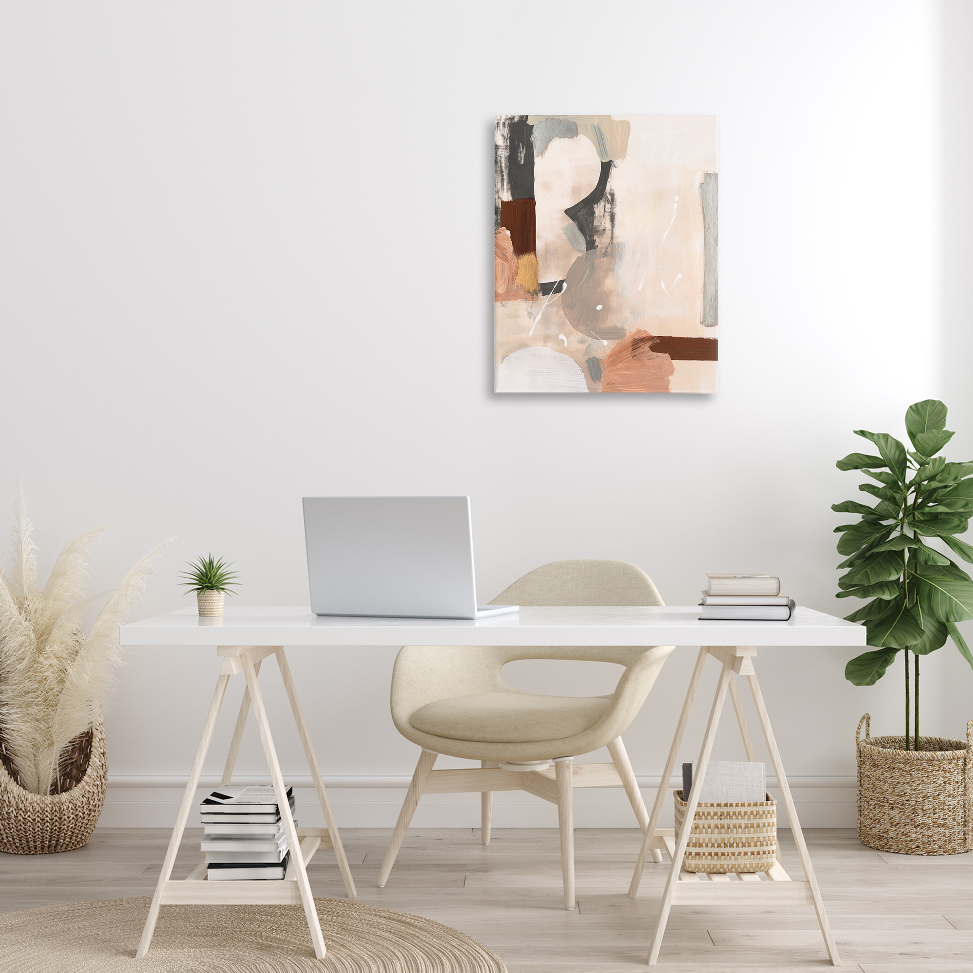 Stupell Industries Expressive Rustic Abstract Abstract Painting Gallery Wrapped Canvas Art Print Wall Art, 24 x 30