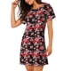 thumbnail image 2 of Fotbe Rose Flowers Bata de Dormir para Mujer con Estampado, Camisón de Algodón de Manga Corta, Ropa de Dormir Casual, 2 of 6