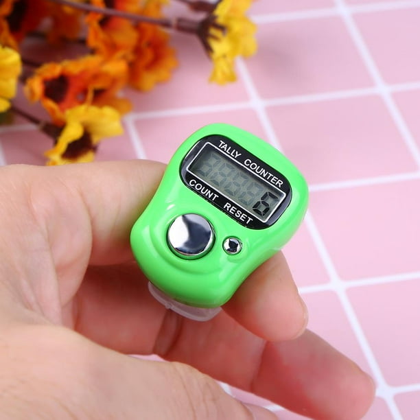 Contador de anillo de dedo de fila de marcador de puntada Contador de conteo electrónico LCD (verde)