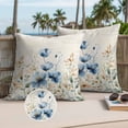 thumbnail image 3 of Blue Spring Floral Outdoor Pillow Covers 20x20 Set of 2, Waterproof Patio Throw Pillowcase Protectors, Summer Botanical Vintage Square Decorative Pillow Shams Cushion Covers for Seat Bed Couch Sofa, 3 of 8