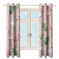 thumbnail image 3 of Flamingo Pattern 2 Panel Curtain Set, Watercolor Painting Window Treatment Living Room Bedroom Decor, 3 of 5