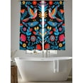 thumbnail image 5 of Mexico Flower Bird Sheer Curtains 72 Inches Long 2 Panels Vintage Colorful Symmetry Art Light Filtering Semi Sheer Window Curtains Drapes for Bedroom Living Room 52"x72", 5 of 7