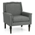 thumbnail image 1 of Costway 1 PCS Mid-century Modern Armchair with Thick Cushion & Rubber Wood Legs for Living Room Grey, 1 of 10