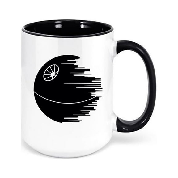Deathstar Mug, Deathstar, Star Wars Coffee Mug, Deathstar Coffee Cup, Gift For Him, Birthday Idea, Gift For Nerd, Sublimated Mugs, Dad Cup, BLACK