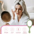 thumbnail image 2 of RAGUPEL Hand Mirrors with Handle,Oval Glass Mirror 6.9"*3.1"*0.4" Handheld Mirror,Mirror with True View Small Mirror,Green, 2 of 7