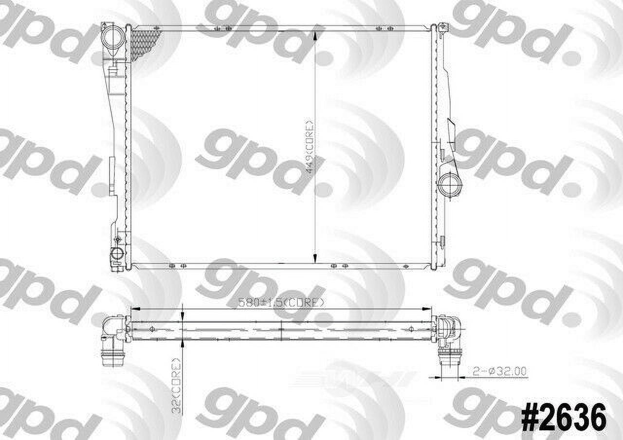 Global Parts Distributors 2636C Radiator Fits select: 2001-2005 BMW 325, 2003-2005 BMW Z4