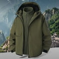 thumbnail image 2 of Rggeeun Men's Casual Jackets Windproof Warm Unisex Outdoor Hiking Travel Coat Winter Thermal Windbreaker Loose Fit Zip Up Plain Color Outwear Fashion, 2 of 8