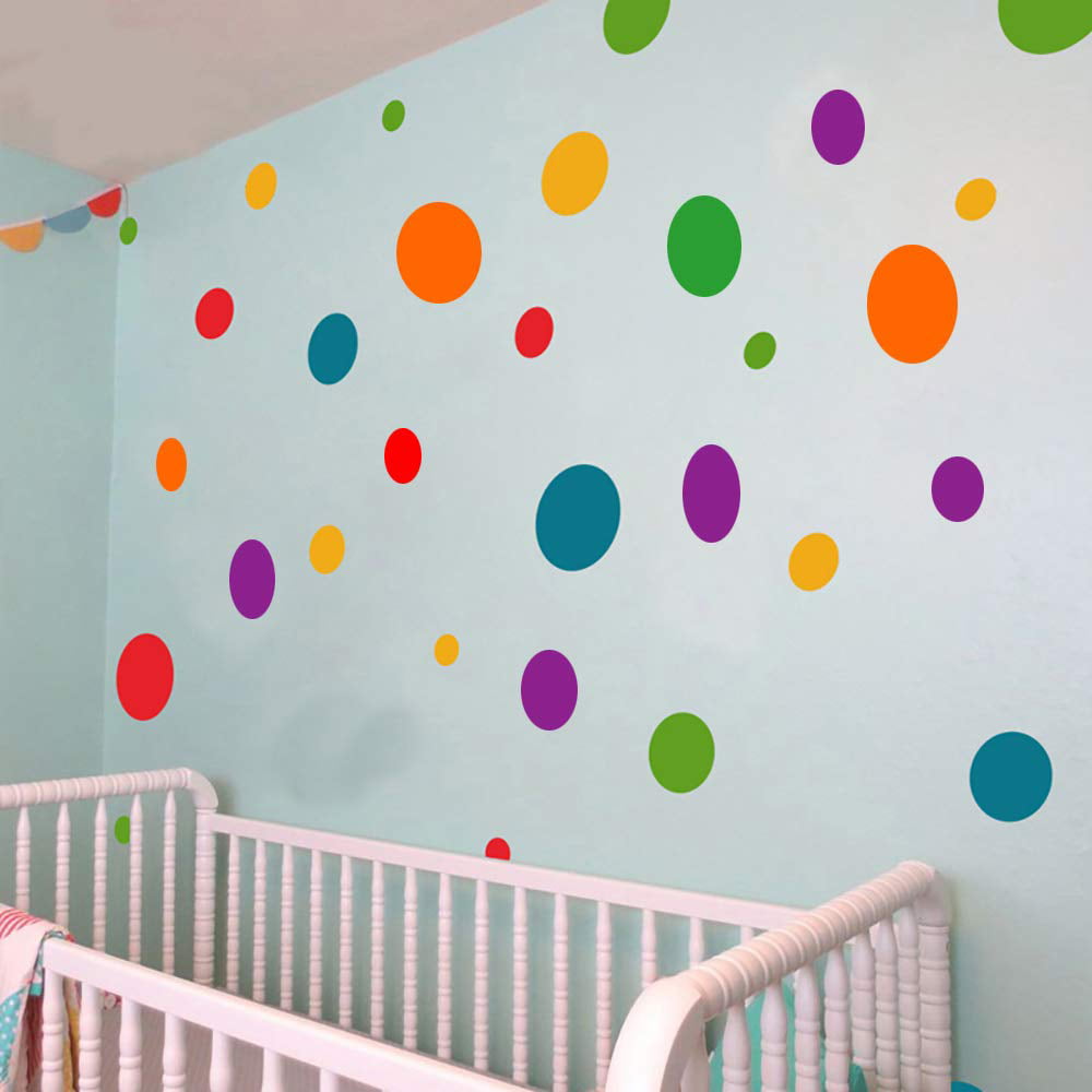 240 Decals Polka Dot Decor Rainbow Colors Polka Dot Wall Decor Circle Spot Wall Sticker Primary Colors Polka Dots Decals Kids Wall Decals Classroom Wall Decals Playroom Wall Decor