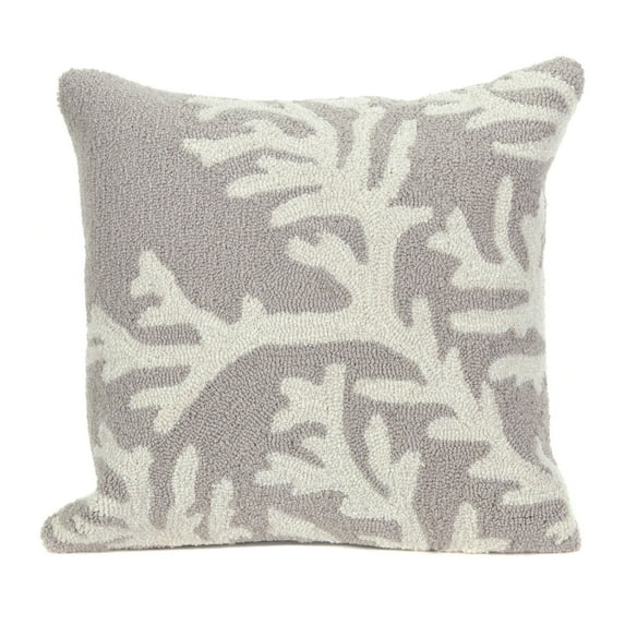 Liora Manne Frontporch Coral Indoor Outdoor Decorative Pillow Silver