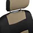 thumbnail image 4 of Car Seat Covers Full Set Front Rear Bench Cushion Pad Protector, Fit Most Cars, Trucks, Suvs, Vans, Black&Beige, 4 of 7