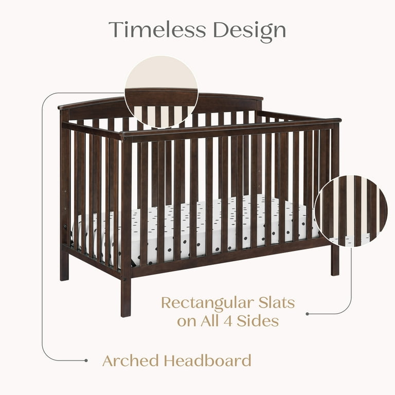 Delta Children Hanover 6-in-1 Convertible Baby Crib, Walnut