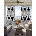 thumbnail image 3 of Black White Geometric Black Out Curtains 54 Inch Long, Short Curtains for Small Window, Vintage Art Striped Room Darkening Farmhouse Window Curtains for Kitchen Bedroom 42"x54" 2 Panels, 3 of 8