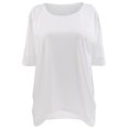 thumbnail image 2 of Mujer Hombro frío Mezcla de algodón Manga 3/4 Camisa holgada Tops Blusa larga SG Yuyangstore Blusa de las mujeres, 2 of 8