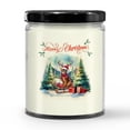 thumbnail image 3 of Merry Christmas Santa Reindeer Antlers Abyssinian Sleigh Xmas Winter Holiday Soy Wax Candle Cat Lover Kitten Owner Gifts 16oz White Vanilla Candle - 00023, 3 of 5