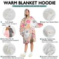 thumbnail image 5 of Wearable Oversized Blanket,Pomeranian Dogs and Pioneer Flower Wearable Blanket Hoodie for Adults,Cozy Hooded Blankets with Super Pockets,Super Warm Fuzzy Pullover for Women & Men, 5 of 6
