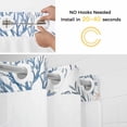 thumbnail image 5 of Coastal Coral No Hook Shower Curtain Waterproof,Bathroom Curtains with Snap in Liners and See Through Top Window,Vintage Ocean Blue Starfish Conch Nature Hotel Style Bathtub Curtains Shower 36"Wx72"L, 5 of 8