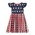 thumbnail image 4 of Gelikeya Girls Independence Day Dresses Flutter Sleeve Summer Loungewear Casual Dress Birthday Dress 4th of July Formal Dress(Toddlers, A-Red03, 5-6 Years), 4 of 5