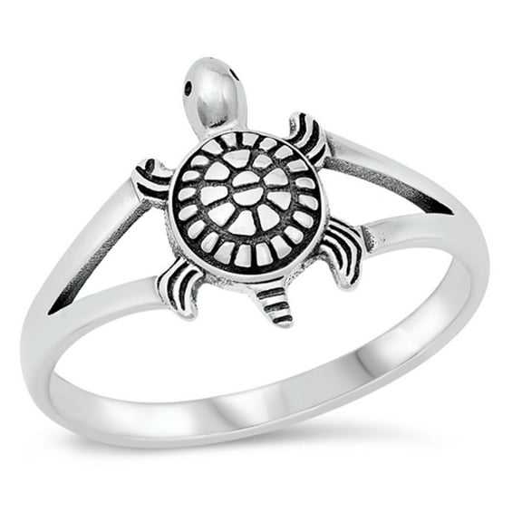 Bali Turtle Tranquility Healing Ring .925 Sterling Silver Band Jewelry Female Male Unisex Size 4