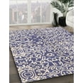 thumbnail image 3 of Ahgly Company Machine Washable Indoor Square Abstract Deep Periwinkle Purple Area Rugs, 4' Square, 3 of 7