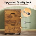 thumbnail image 2 of GALAXHERO 2 Drawer Filing Cabinet with Lock, Wooden Printer Stand with Storage for Home Office, Mobile Locking file Cabinet Fits Letter/A4 Hanging Files, Rustic Brown, 2 of 8