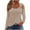 Khaki, variant on cfhntfmh Womens Dressy Casual Shirts Lounge Scoop Neck Long Sleeve Tunic Tops Trendy Cold Shoulder Cable Knit T-Shirts