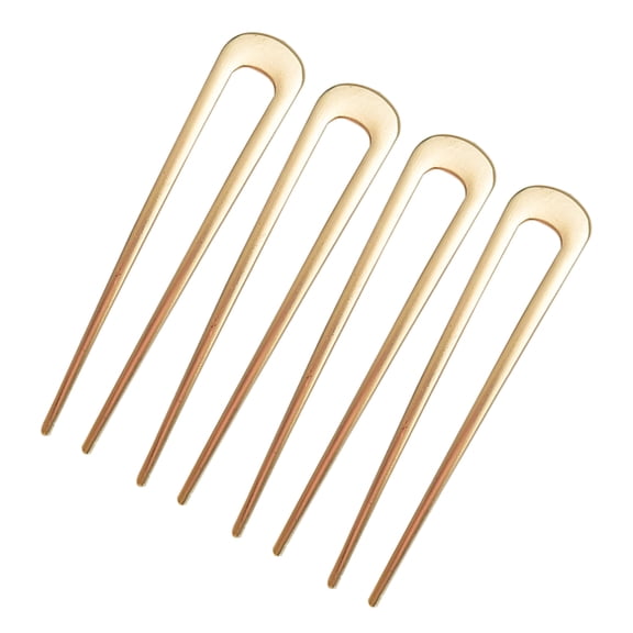 LOLIPPYY 4Pcs Vintage U Shape Hairpin with Bow Decor Elegant Golden Hair Accessories for Hair Styling